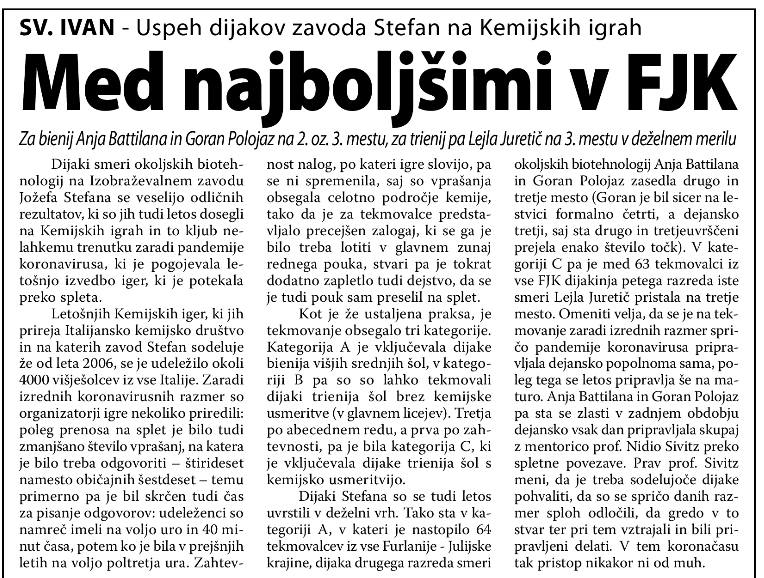 Jozef Stefan članek Primorski Dnevnik
